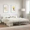 Image de vidaXL Cadre de lit métal sans matelas et pied de lit blanc 193x203 cm