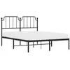 Image de vidaXL Cadre de lit métal sans matelas avec tête de lit noir 135x190cm