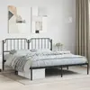 Image de vidaXL Cadre de lit métal sans matelas avec tête de lit noir 183x213cm