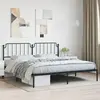 Image de vidaXL Cadre de lit métal sans matelas avec tête de lit noir 193x203cm
