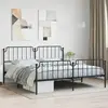 Image de vidaXL Cadre de lit métal sans matelas avec pied de lit noir 193x203cm