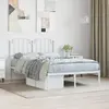 Image de vidaXL Cadre de lit métal sans matelas et tête de lit blanc 120x200 cm