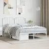 Image de vidaXL Cadre de lit métal sans matelas et tête de lit blanc 135x190 cm