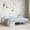 Image de vidaXL Cadre de lit métal sans matelas et tête de lit blanc 193x203 cm