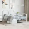 Image de vidaXL Cadre de lit métal sans matelas et pied de lit blanc 120x200 cm