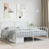 Image de vidaXL Cadre de lit métal sans matelas et pied de lit blanc 183x213 cm