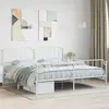 Image de vidaXL Cadre de lit métal sans matelas et pied de lit blanc 193x203 cm