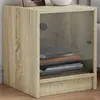 Image de vidaXL Tables de chevet et portes vitrées 2pcs chêne sonoma 35x37x42cm