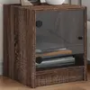 Image de vidaXL Tables de chevet et portes vitrées 2pcs chêne marron 35x37x42cm