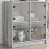 Image de vidaXL Armoire latérale avec portes en verre sonoma gris 68x37x75,5 cm
