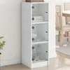 Image de vidaXL Buffet avec portes en verre blanc 35x37x109 cm