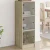 Image de vidaXL Buffet avec portes en verre chêne sonoma 35x37x109 cm
