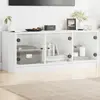 Image de vidaXL Meuble TV avec portes en verre blanc 102x37x42 cm