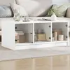 Image de vidaXL Table basse avec portes en verre blanc 102x50x42 cm