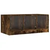 Image de vidaXL Salontafel met glazen deuren 102x50x42 cm gerookt eikenkleurig