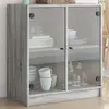 Image de vidaXL Armoire latérale avec portes en verre sonoma gris 68x37x75,5 cm