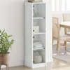 Image de vidaXL Buffet avec portes en verre blanc 35x37x142 cm