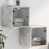 Image de vidaXL Tables de chevet et portes vitrées 2 pcs gris béton 35x37x35 cm