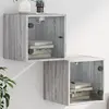 Image de vidaXL Tables de chevet et portes vitrées 2pcs sonoma gris 35x37x35cm