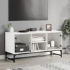Image de vidaXL Meuble TV avec portes en verre blanc 102x37x50 cm