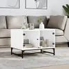 Image de vidaXL Table basse avec portes en verre blanc 68,5x50x50 cm