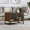 Image de vidaXL Table basse avec portes en verre chêne marron 68,5x50x50 cm
