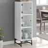 Image de vidaXL Buffet avec portes en verre blanc 35x37x120 cm