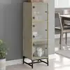 Image de vidaXL Buffet avec portes en verre chêne sonoma 35x37x120 cm