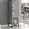 Image de vidaXL Buffet avec portes en verre gris béton 35x37x120 cm