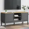 Image de vidaXL Meuble TV FLORO gris 114x43x55 cm bois massif de pin