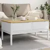Image de vidaXL Table basse FLORO blanc 99x55,5x45 cm bois massif de pin