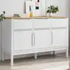 Image de vidaXL Buffet FLORO blanc 114x43x74 cm bois massif de pin
