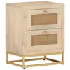 Image de vidaXL Table de chevet 40x30x50 cm bois massif manguier et fer