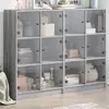 Image de vidaXL Bibliothèque avec portes sonoma gris 136x37x109 cm