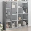Image de vidaXL Bibliothèque avec portes sonoma gris 136x37x142 cm