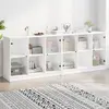 Image de vidaXL Bibliothèque avec portes blanc 204x37x75 cm bois d'ingénierie