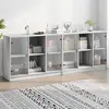 Image de vidaXL Bibliothèque avec portes sonoma gris 204x37x75 cm
