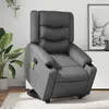 Image de vidaXL Fauteuil inclinable de massage Gris Similicuir