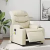 Image de vidaXL Fauteuil de massage inclinable électrique crème similicuir