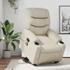 Image de vidaXL Fauteuil inclinable de massage Crème Similicuir