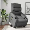 Image de vidaXL Fauteuil inclinable de massage Gris Similicuir