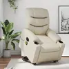 Image de vidaXL Fauteuil inclinable de massage électrique crème similicuir