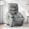 Image de vidaXL Fauteuil de massage inclinable Gris clair Tissu