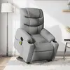 Image de vidaXL Fauteuil inclinable de massage électrique Gris clair Tissu