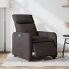 Image de vidaXL Fauteuil inclinable électrique Marron foncé Tissu
