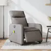 Image de vidaXL Fauteuil de massage inclinable électrique Taupe Tissu