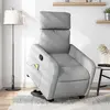 Image de vidaXL Fauteuil de massage inclinable Gris clair Tissu