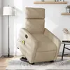 Image de vidaXL Fauteuil inclinable de massage Crème Tissu