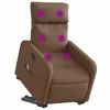 Image de vidaXL Fauteuil inclinable de massage électrique Marron Tissu