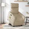 Image de vidaXL Fauteuil inclinable de massage électrique Crème Tissu